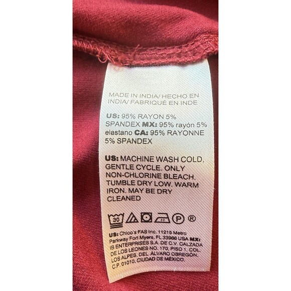 Chicos Womens Maxi Dress Size Large Red Rayon Stretch Sleeveless Wrap Hem Effect - Picture 4 of 9